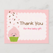 Baby Sprinkle Party Danke in Rosa Postkarte (Vorderseite)