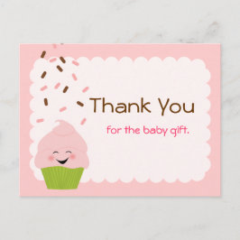 Baby Sprinkle Party Danke in Rosa Postkarte