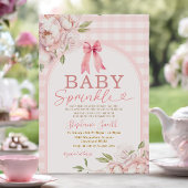 Baby Sprinkle Pink Gingham Floral Arch Baby Dusche Einladung
