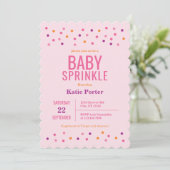 Baby Sprinkle Pink Girl Babydusche Einladung (Stehend Vorderseite)