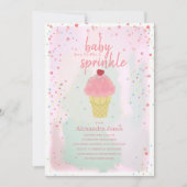 Baby Sprinkle Pink Ice Cream Baby Dusche Einladung (Vorderseite)