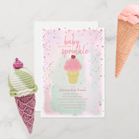 Baby Sprinkle Pink Ice Cream Baby Dusche