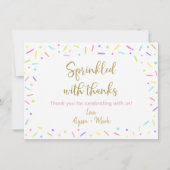 Baby Sprinkle Pink Lila Gold Vielen Dank Dankeskarte (Vorderseite)