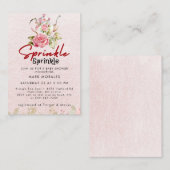 Baby Sprinkle Pink Tee Party Wasserfarbe Begleitkarte (Vorne/Hinten)