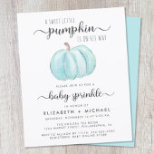 Baby Sprinkle Pumpkin Blue Watercolor Einladung