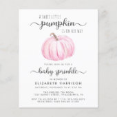 Baby Sprinkle Pumpkin Pink Wasserfarbe Einladung (Vorderseite)
