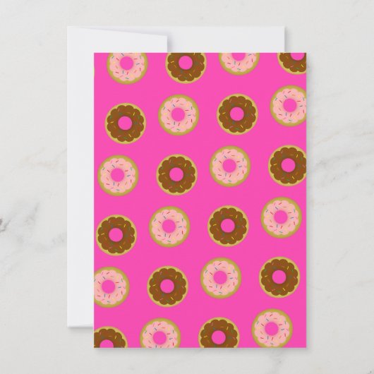 Baby Sprinkle Retro Sprinkler Donuts Hot Pink Einladung (Rückseite)
