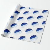 Baby Sprinkle Royal Blue | Bold Moody Rain Shower Geschenkpapier (Ungerollt)