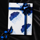 Baby Sprinkle Royal Blue | Bold Moody Rain Shower Geschenkpapier