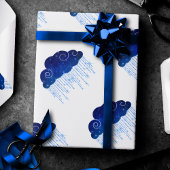 Baby Sprinkle Royal Blue | Bold Moody Rain Shower Geschenkpapier