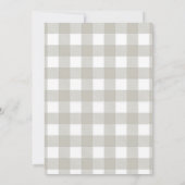 Baby Sprinkle Sage Gingham Floral Bow Einladung (Rückseite)