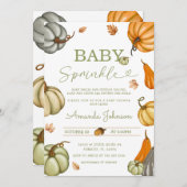 Baby Sprinkle Sage Rustic Pumpkin Baby Dusche Einladung (Vorne/Hinten)