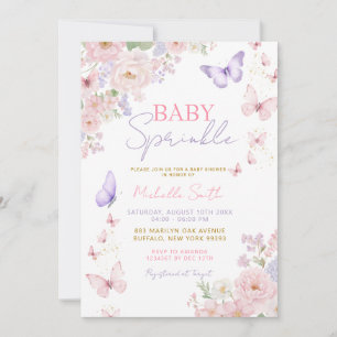 Baby Sprinkle Schmetterling Sanfte Florale Babypar Einladung