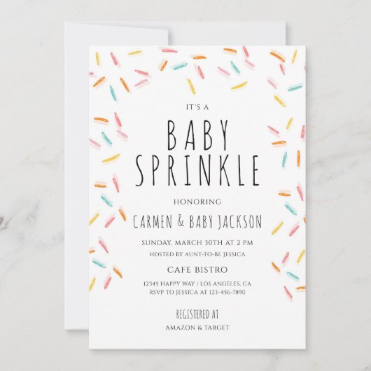 Baby Sprinkle Shower Einladung (Vorderseite)