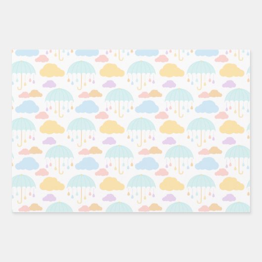 Baby Sprinkle Sunshine Rainbows Umbrella Wrapping Geschenkpapier Set (Vorderseite)