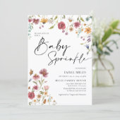 Baby Sprinkle, Wildblume Baby Dusche Einladung (Stehend Vorderseite)