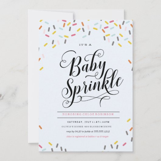 BABY SPRINKLES CONFETTI INVITATION EINLADUNG (Vorderseite)