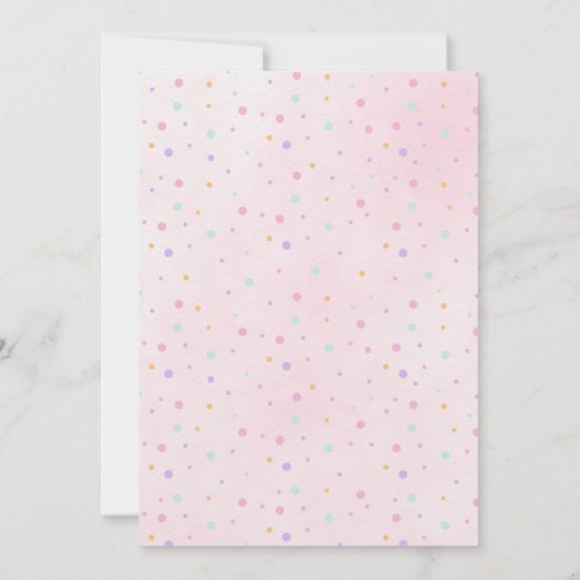 Baby Sprinkles Pastel Rainbow Baby Shower Einladung (Rückseite)