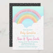 Baby Sprinkles Pastel Rainbow Baby Shower Einladung (Vorne/Hinten)