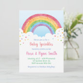 Baby Sprinkles Pastel Rainbow Baby Shower Invitati Einladung (Stehend Vorderseite)