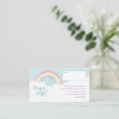 Baby Sprinkles Pastel Rainbow Diaper Raffle Card Begleitkarte (Stehend Vorderseite)