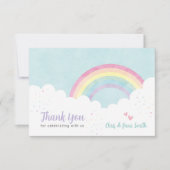 Baby Sprinkles Pastel Rainbow RSVP Karte (Vorderseite)