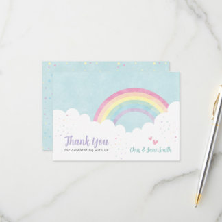 Baby Sprinkles Pastel Rainbow RSVP Karte