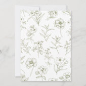 Baby Sprinkware Blumenzunge Vintag Chinoiserie Einladung (Rückseite)