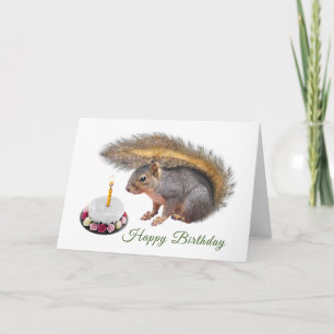 Baby Squirrel Birthday Card Karte
