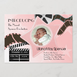 Baby Star ist eine Geborene Rosa Geburtserklärung Ankündigung