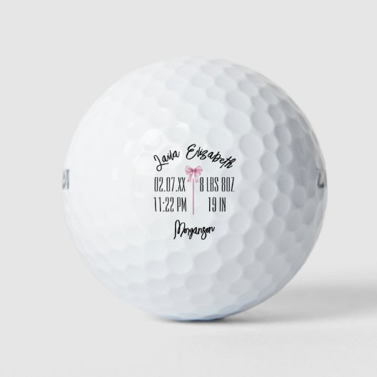 Baby Stats Birth Announcement Custom Keepsake Golfball (Vorderseite)