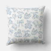 Baby Stats Blue Toile Kinderzimmer Kissen (Rückseite)