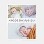 Baby Stats Custom Personalisiert Fleece Blanket (Vorderseite)