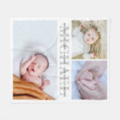 Baby Stats Custom Personalisiert Fleece Blanket (Vorderseite (Horizontal))