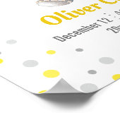 Baby Stats Elephant Yellow Polka Dot Kinderzimmer Poster (Ecke)