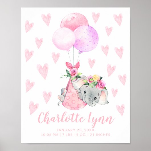 Baby Stats für Elephant Stork Spezial Poster (Vorne)