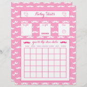 Baby Stats raten das passende Date Baby Duschspiel (Vorne/Hinten)