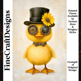 Baby Steampunk Duckling Bow Goggles L1 Decoupage Seidenpapier
