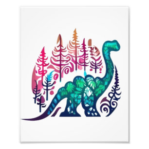 Baby Stegosaurus Dinosaur Farbenwald Fotodruck
