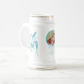Baby Stein mit Baby Foto Wichtige Geburtsdaten Bierglas (Vorderseite Links)
