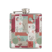 Baby-Steppdecken-Muster 2 Flachmann (Vorderseite)