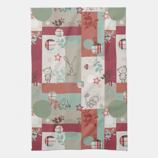 Baby-Steppdecken-Muster 2 Geschirrtuch (Vertikal)