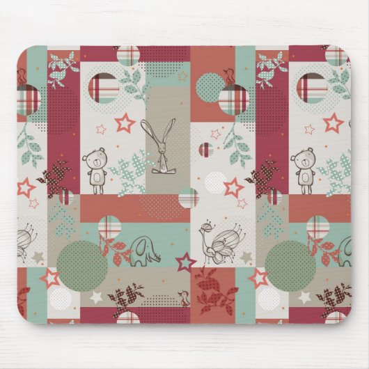 Baby-Steppdecken-Muster 2 Mousepad (Vorne)