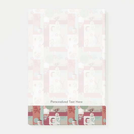 Baby-Steppdecken-Muster 2 Post-it Klebezettel (Vorderseite)