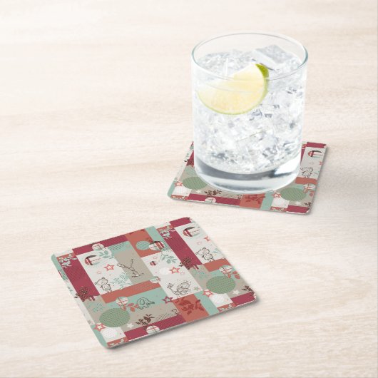 Baby-Steppdecken-Muster 2 Rechteckiger Pappuntersetzer (Vor Ort)