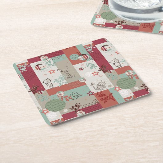 Baby-Steppdecken-Muster 2 Rechteckiger Pappuntersetzer (angewinkelt)