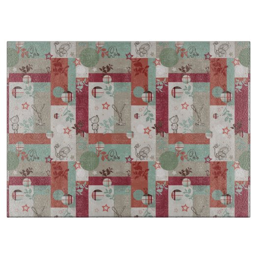 Baby-Steppdecken-Muster 2 Schneidebrett (Vorderseite)