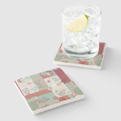 Baby-Steppdecken-Muster 2 Steinuntersetzer (Seitenansicht)