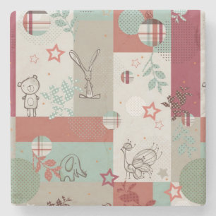 Baby-Steppdecken-Muster 2 Steinuntersetzer