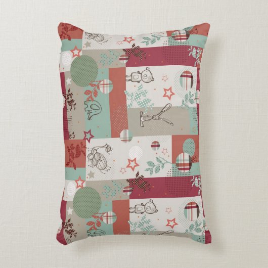 Baby-Steppdecken-Muster 2 Zierkissen (Vorderseite(Vertikal))